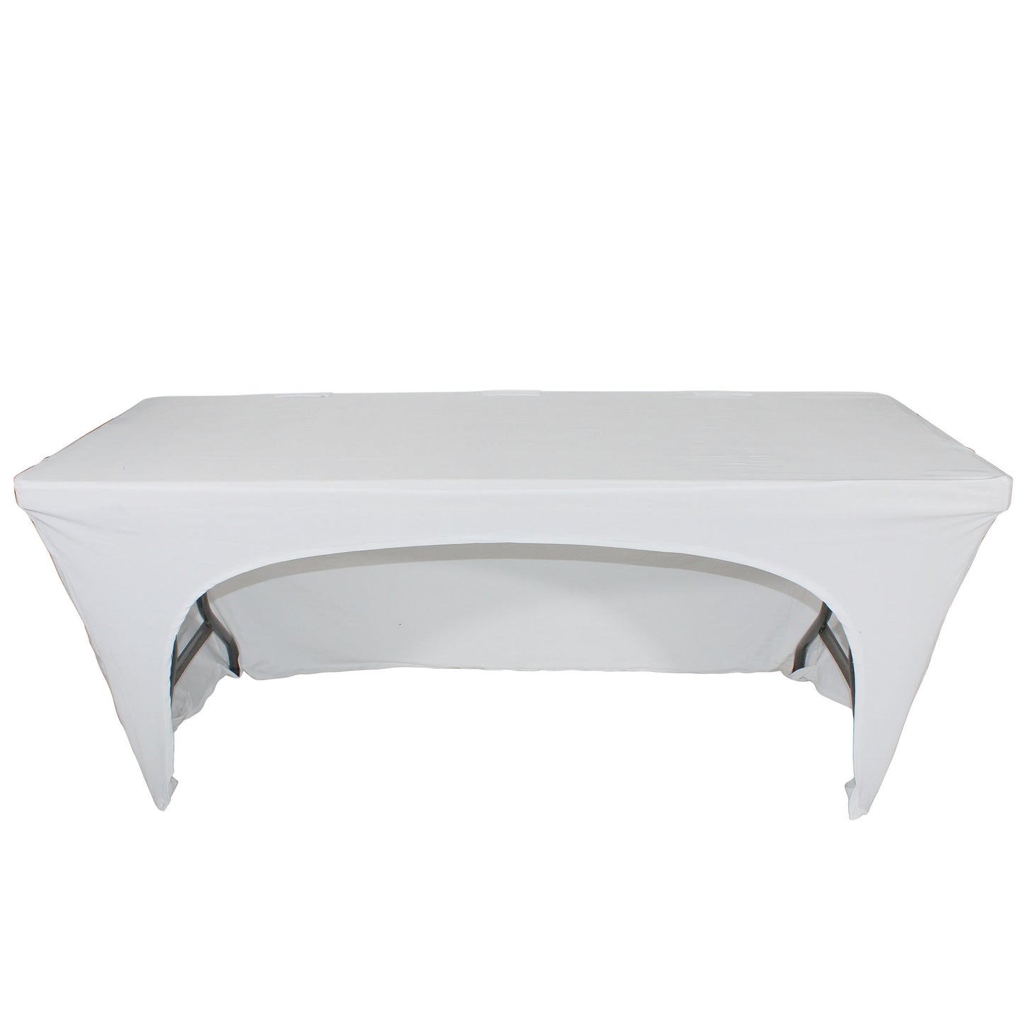 ProX Open Back Spandex Table Cover Stretch Scrim For DJ Tables | 4 ft | White