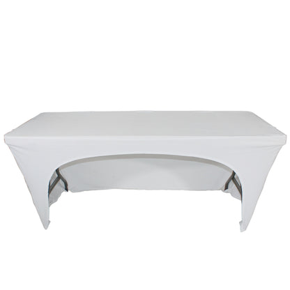 ProX Open Back Spandex Table Cover Stretch Scrim For DJ Tables | 4 ft | White