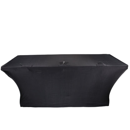 ProX Open Back Spandex Table Cover Stretch Scrim For DJ Tables | 6 ft | Black