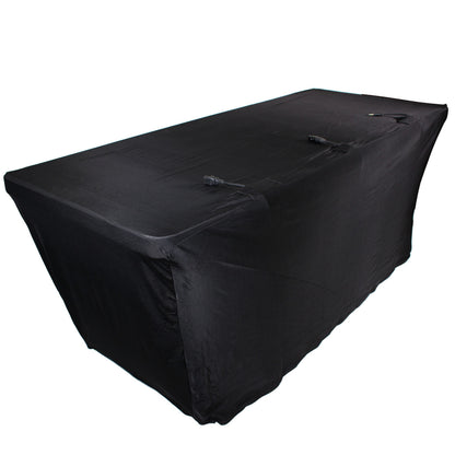 ProX Open Back Spandex Table Cover Stretch Scrim For DJ Tables | 6 ft | Black