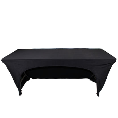 ProX Open Back Spandex Table Cover Stretch Scrim For DJ Tables | 6 ft | Black