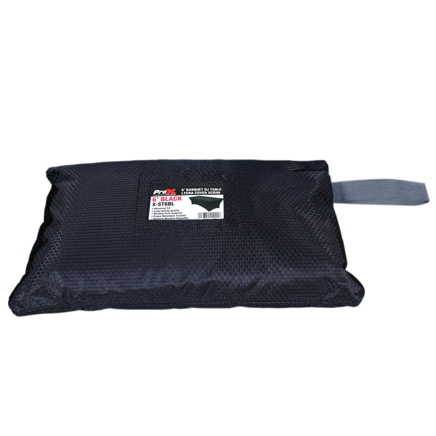 ProX Open Back Spandex Table Cover Stretch Scrim For DJ Tables | 6 ft | Black
