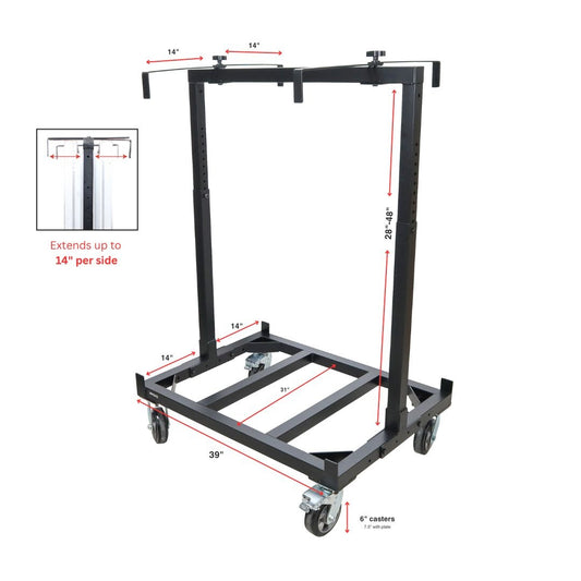 ProX X-STGX6 Universal Rolling Dolly Cart For Stage Platforms