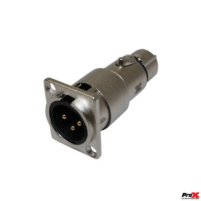 ProX XLR Panel Mount Adapter 3-Pin XLR Feedthrough For Panels | Male to Female