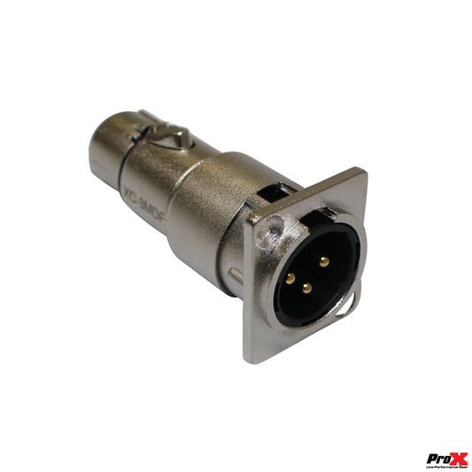 ProX XLR Panel Mount Adapter 3-Pin XLR Feedthrough For Panels | Male to Female
