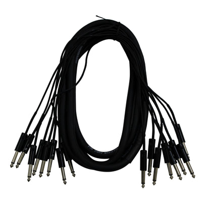 ProX 8-Channel Snake Cable Organized Multi-Channel Audio Run | 1/4 in TS Male | 1/4 in TS Male | 10 Ft.
