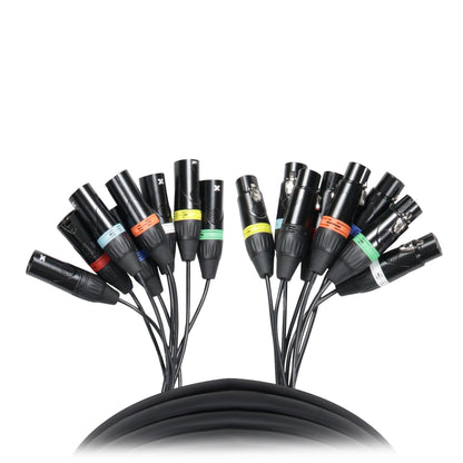 ProX 8-Channel Snake Cable Organized Multi-Channel Audio Run | XLR Female | XLR Male | 25 Ft.