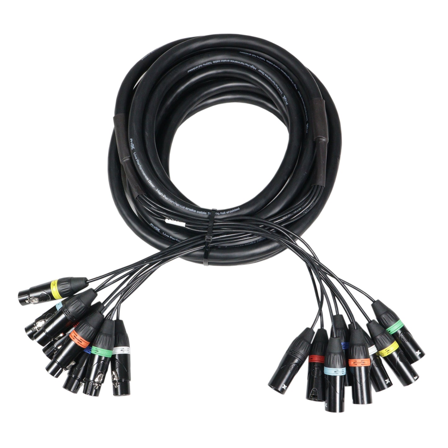 ProX 8-Channel Snake Cable Organized Multi-Channel Audio Run | XLR Female | XLR Male | 25 Ft.
