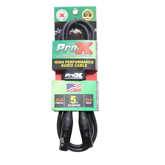 ProX XC-MIC Balanced XLR Microphone Cable OFC Conductors | 5 ft