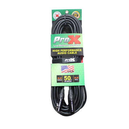 ProX XC-MIC Balanced XLR Microphone Cable OFC Conductors | 50 ft