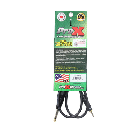 ProX Unbalanced TRS Mini to TS Audio Cable OFC With Metal Connectors | 5 ft