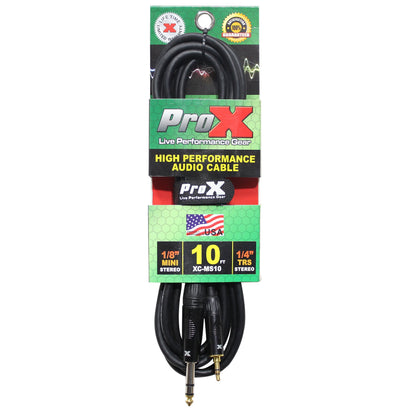 ProX Balanced TRS Mini to TRS Audio Cable OFC Balanced Signal Cable | 10 ft