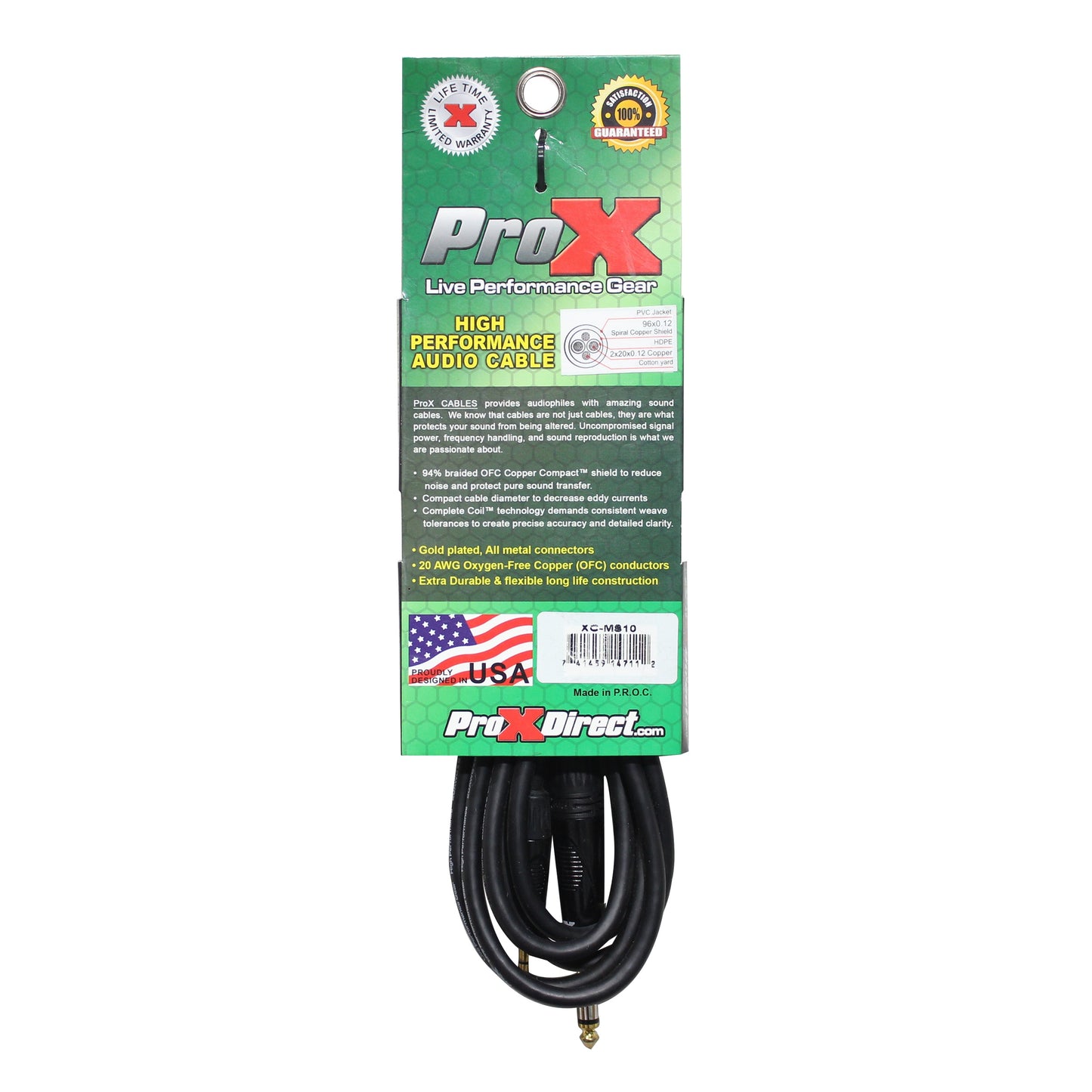 ProX Balanced TRS Mini to TRS Audio Cable OFC Balanced Signal Cable | 10 ft
