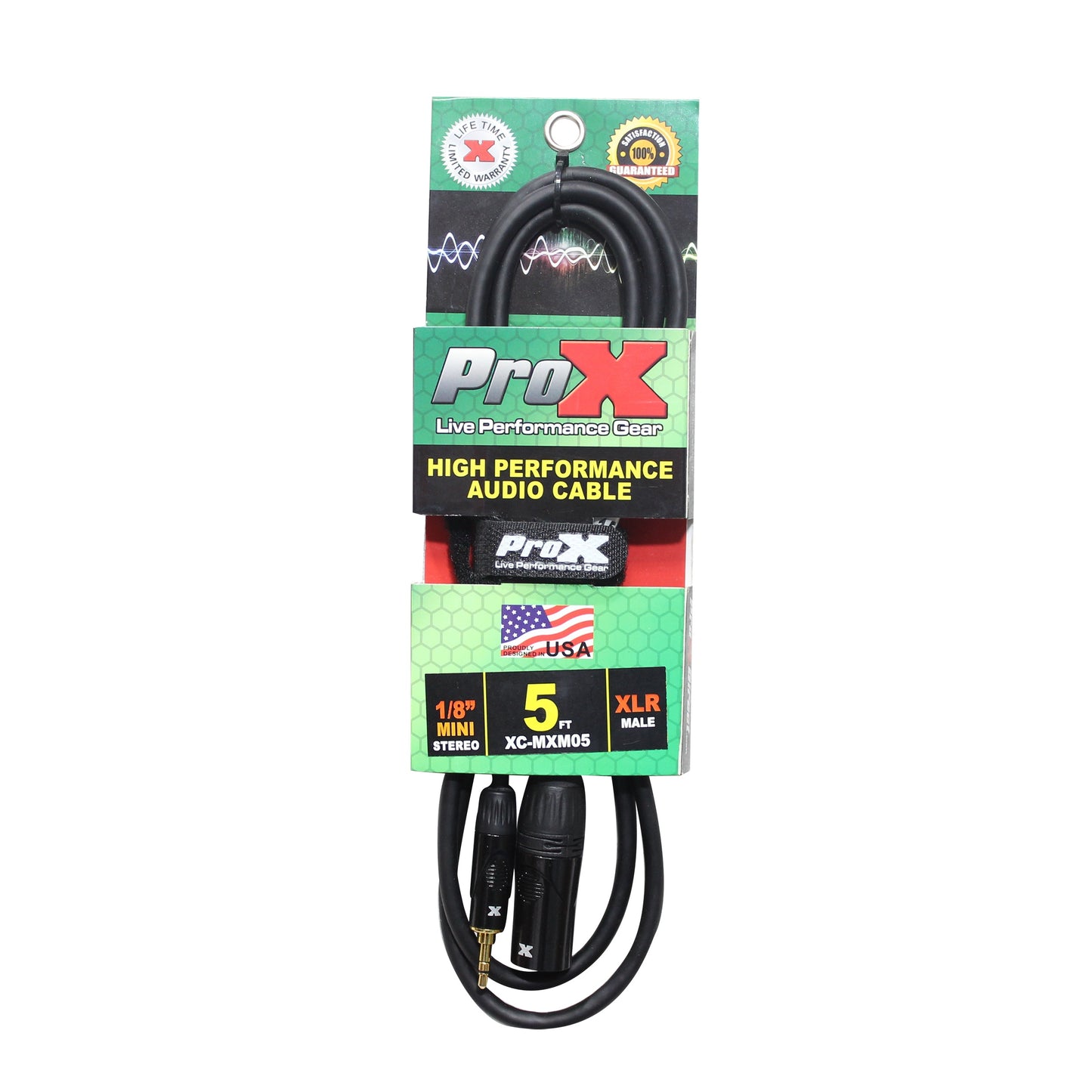 ProX Unbalanced TRS Mini to XLR Male Audio Cable OFC With Mono Sum Wiring | 5 ft