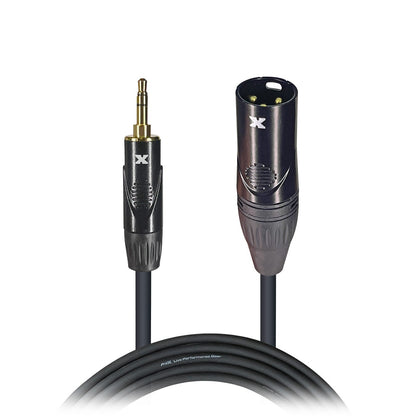 ProX Unbalanced TRS Mini to XLR Male Audio Cable OFC With Mono Sum Wiring | 10 ft