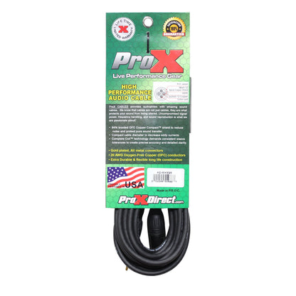 ProX Unbalanced TRS Mini to XLR Male Audio Cable OFC With Mono Sum Wiring | 25 ft
