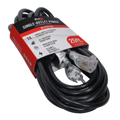 ProX Power Extension Cable 14 AWG OFC NEMA 15 110VAC | Single Outlet | 25 Ft.