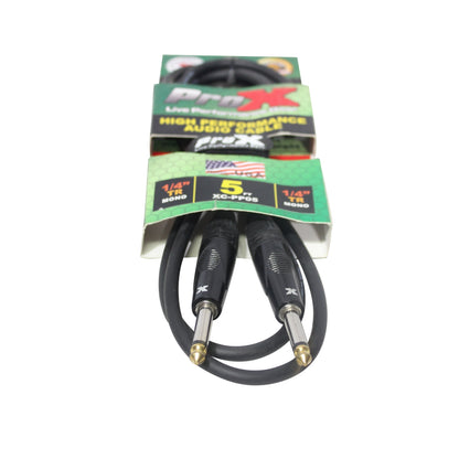 ProX Instrument Cable Unbalanced 1/4" TS-M OFC Pro Audio | 5 ft