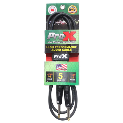 ProX Instrument Cable Unbalanced 1/4" TS-M OFC Pro Audio | 5 ft