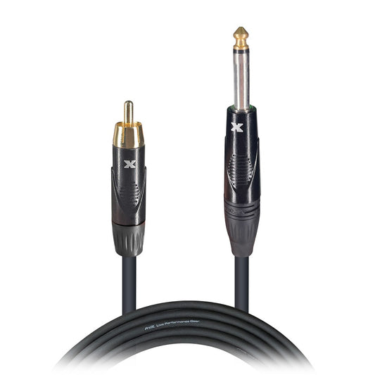 ProX RCA to 1/4" TS Audio Cable OFC Unbalanced Patch Cable | 25 ft