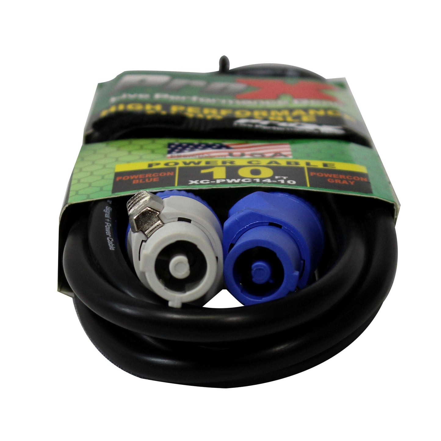 ProX PowerCON Compatible Link Cable Pure Copper Locking Power Cable | 14 AWG | 10 Ft.
