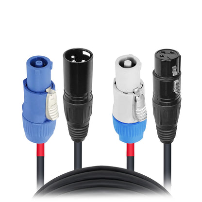 ProX PowerCON Compatible to Dual XLR Combo Cable Tour-Grade Link Jumper | 3 ft