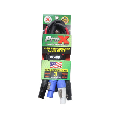 ProX PowerCON Compatible to Dual XLR Combo Cable Tour-Grade Link Jumper | 3 ft