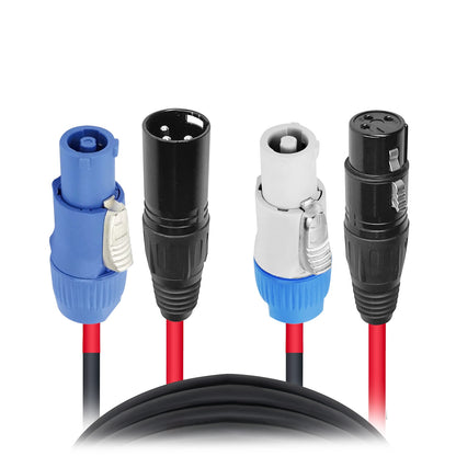 ProX PowerCON Compatible to Dual XLR Combo Cable Tour-Grade Link Jumper | 6 ft