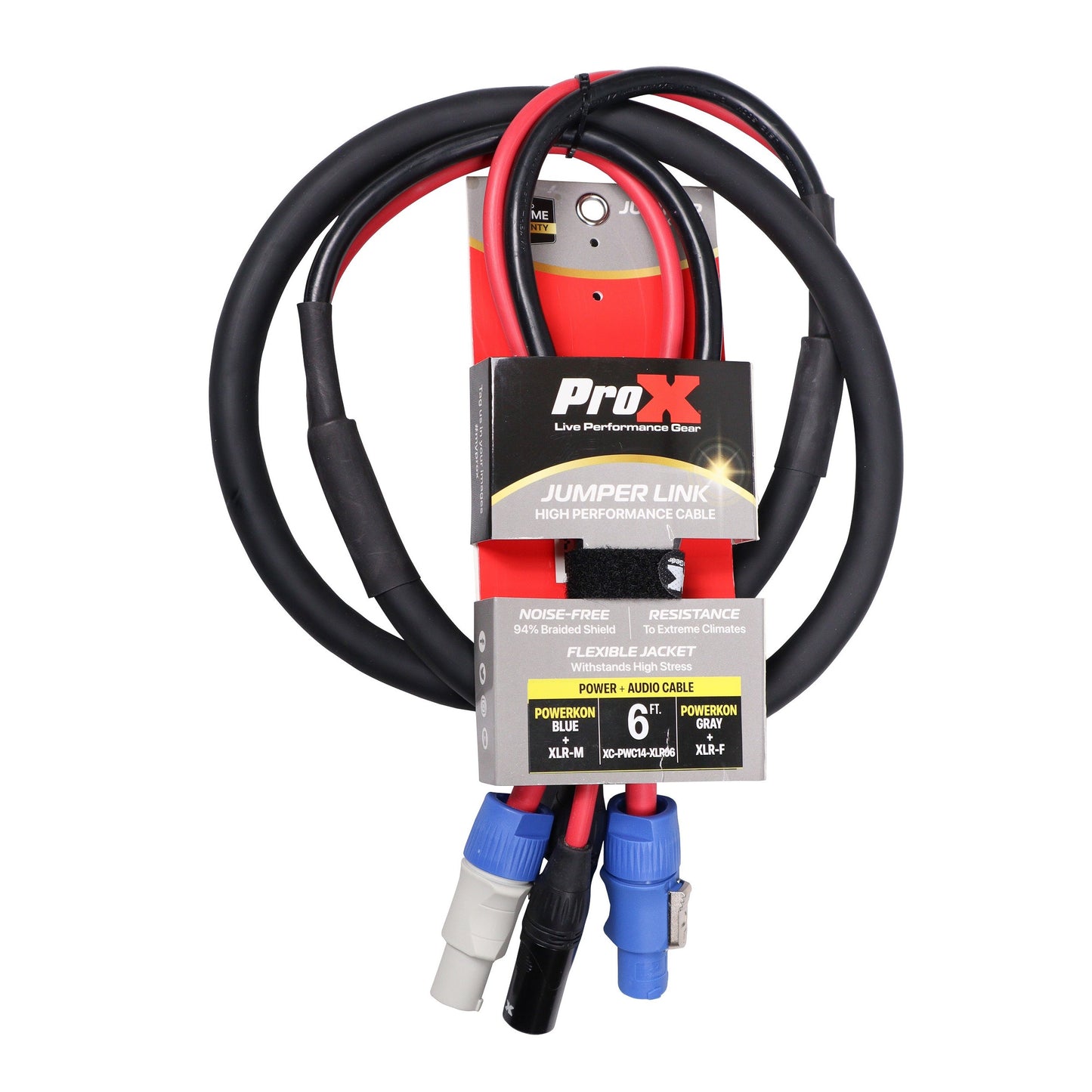 ProX PowerCON Compatible to Dual XLR Combo Cable Tour-Grade Link Jumper | 6 ft