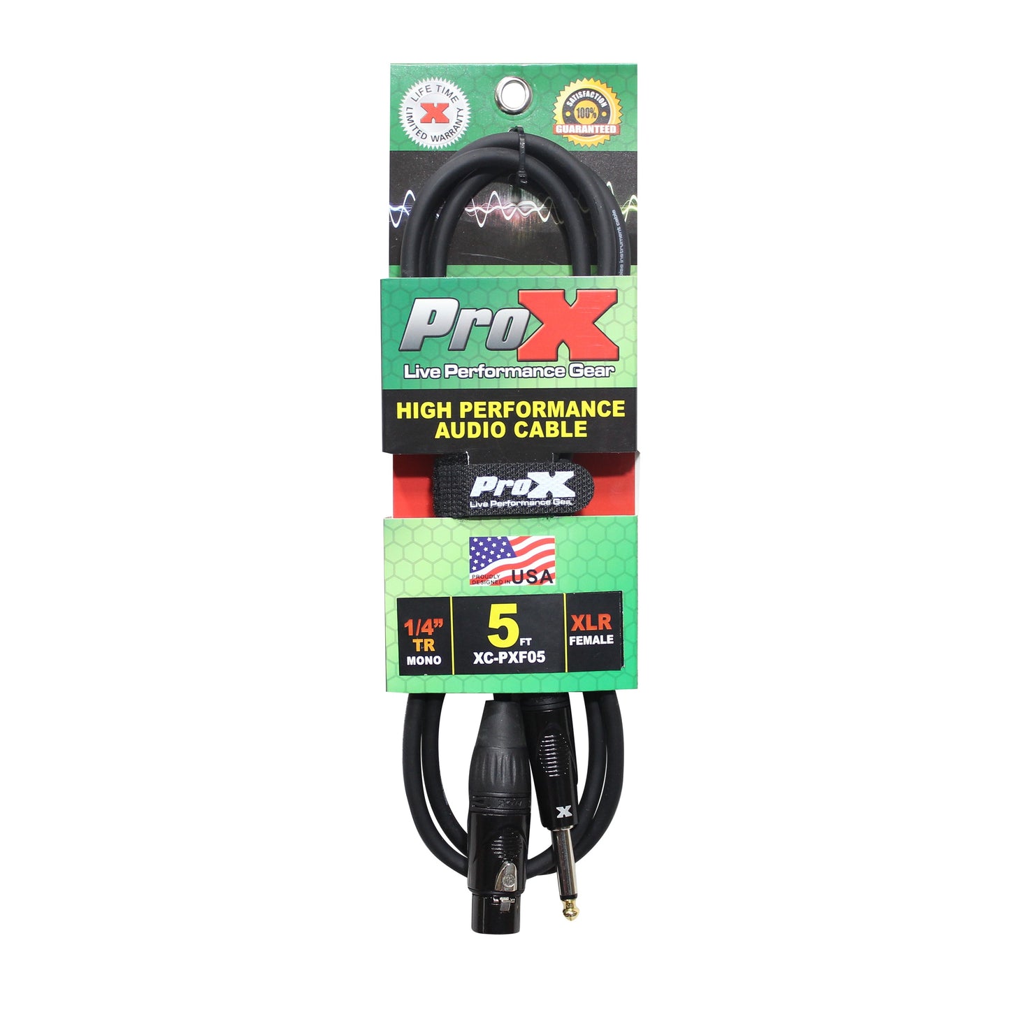 ProX 1/4" TS to XLR-F Audio Cable Unbalanced High Performance | 5 ft