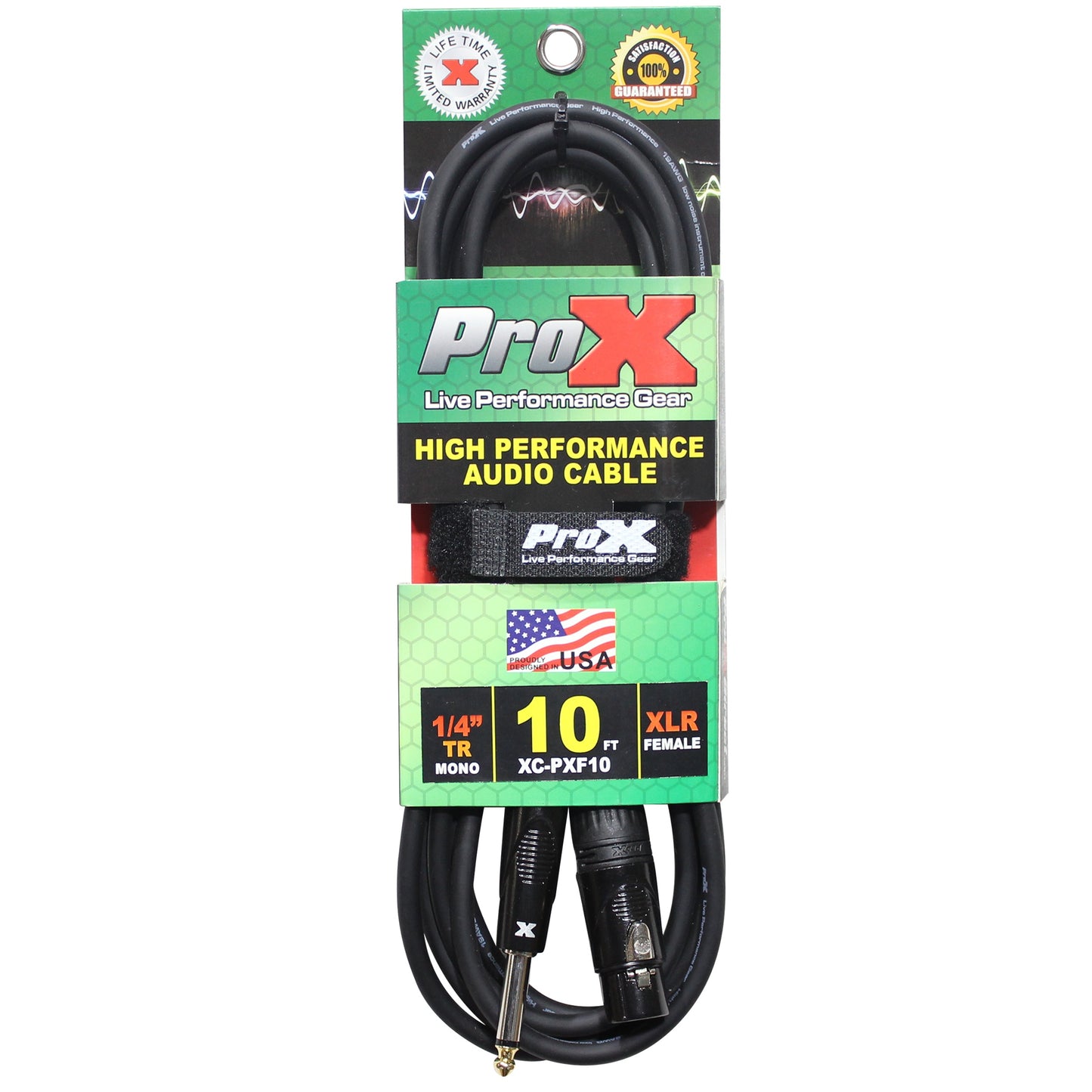 ProX 1/4" TS to XLR-F Audio Cable Unbalanced High Performance | 10 ft