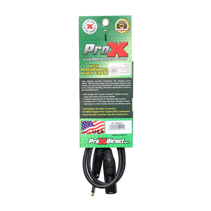 ProX 1/4" TS to XLR-M Audio Cable OFC Unbalanced Instrument Cable | 5 ft