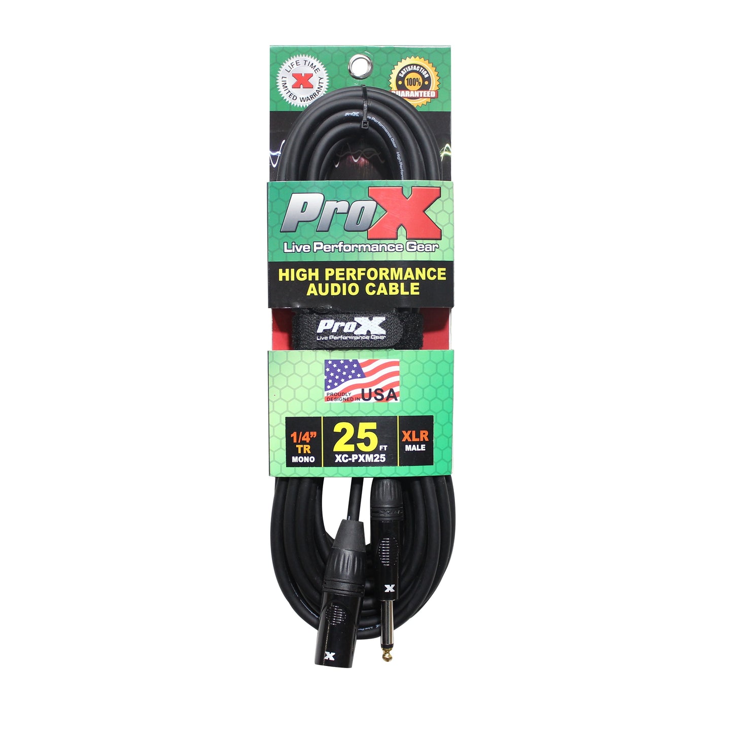 ProX 1/4" TS to XLR-M Audio Cable OFC Unbalanced Instrument Cable | 25 ft