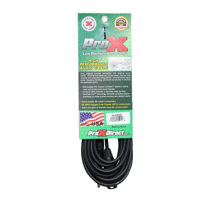 ProX 1/4" TS to XLR-M Audio Cable OFC Unbalanced Instrument Cable | 25 ft