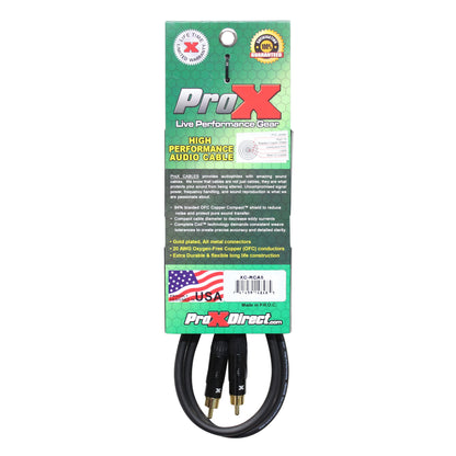 ProX RCA to RCA Audio Cable OFC Patch Cable For Live Sound | 5 ft