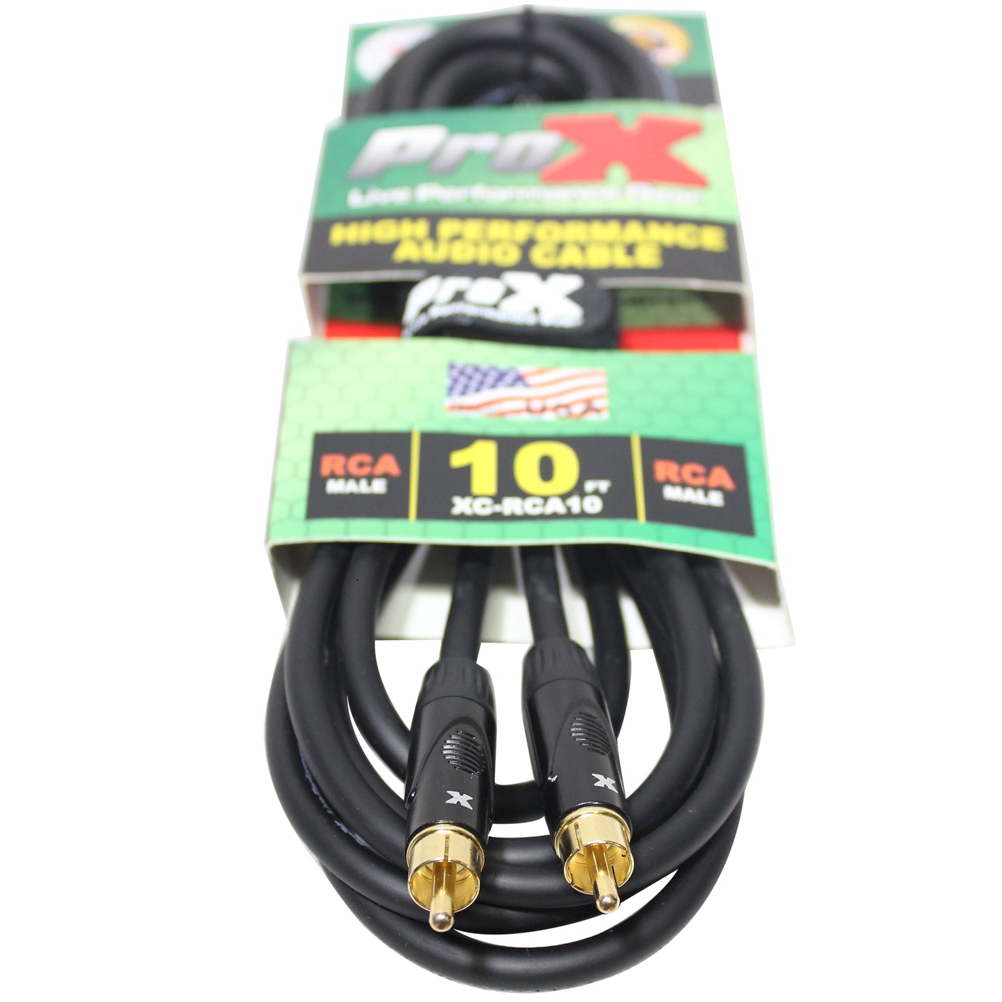 ProX RCA to RCA Audio Cable OFC Patch Cable For Live Sound | 10 ft