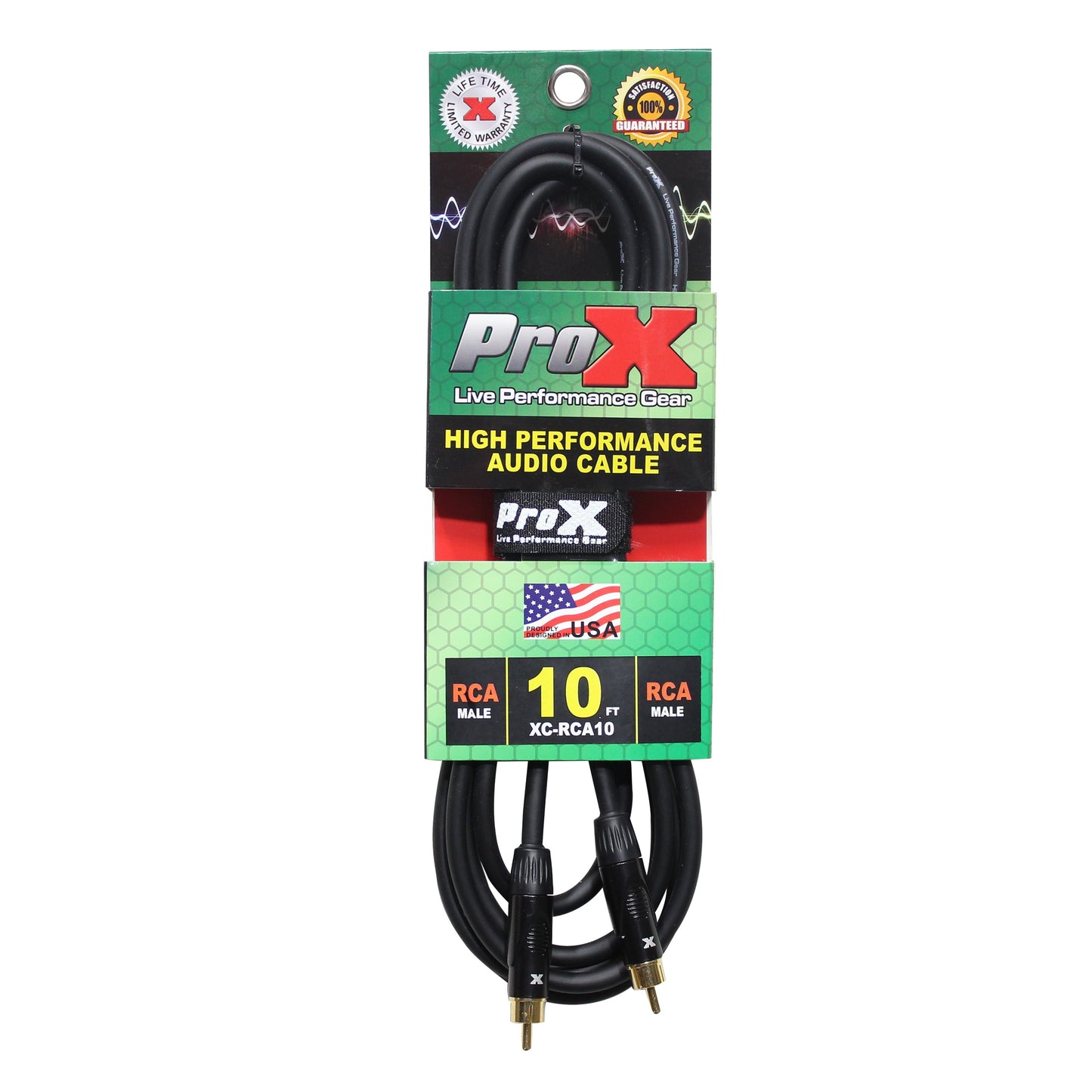 ProX RCA to RCA Audio Cable OFC Patch Cable For Live Sound | 10 ft