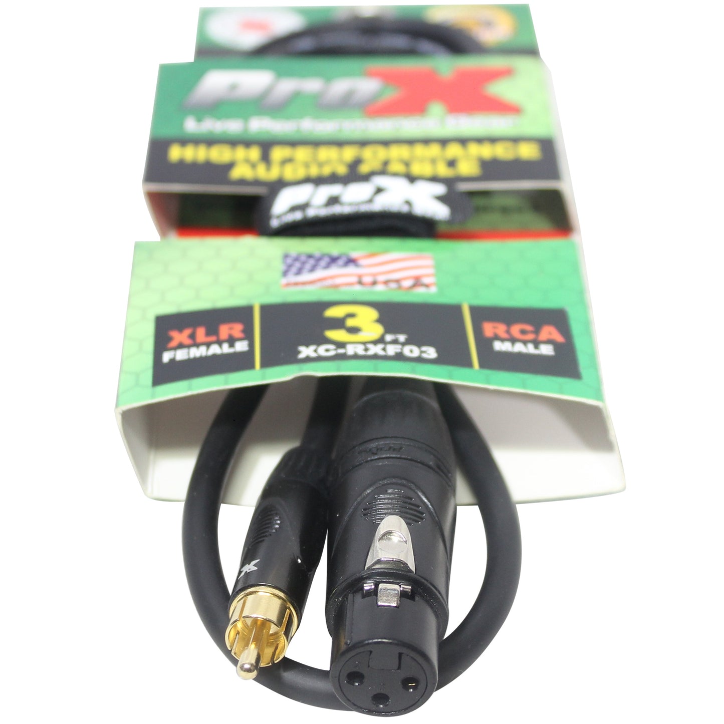 ProX RCA to XLR Female Audio Cable OFC Unbalanced Patch Cable | 3 ft