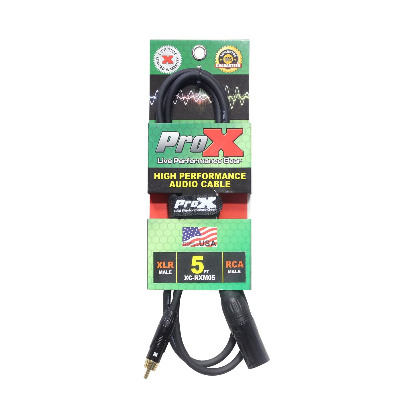 ProX XLR Male to RCA Male Audio Cable OFC Unbalanced Signal Cable | 5 ft