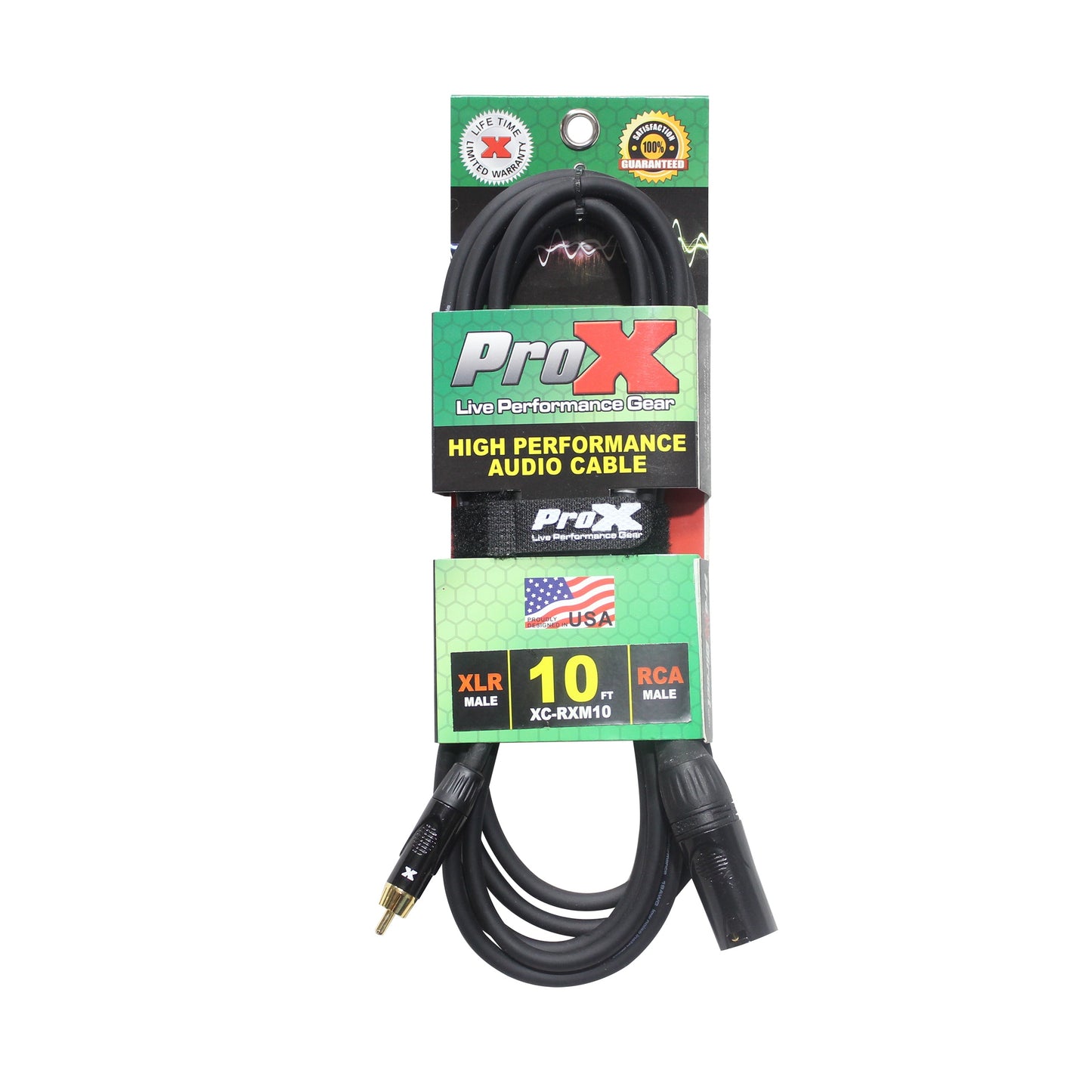 ProX XLR Male to RCA Male Audio Cable OFC Unbalanced Signal Cable | 10 ft