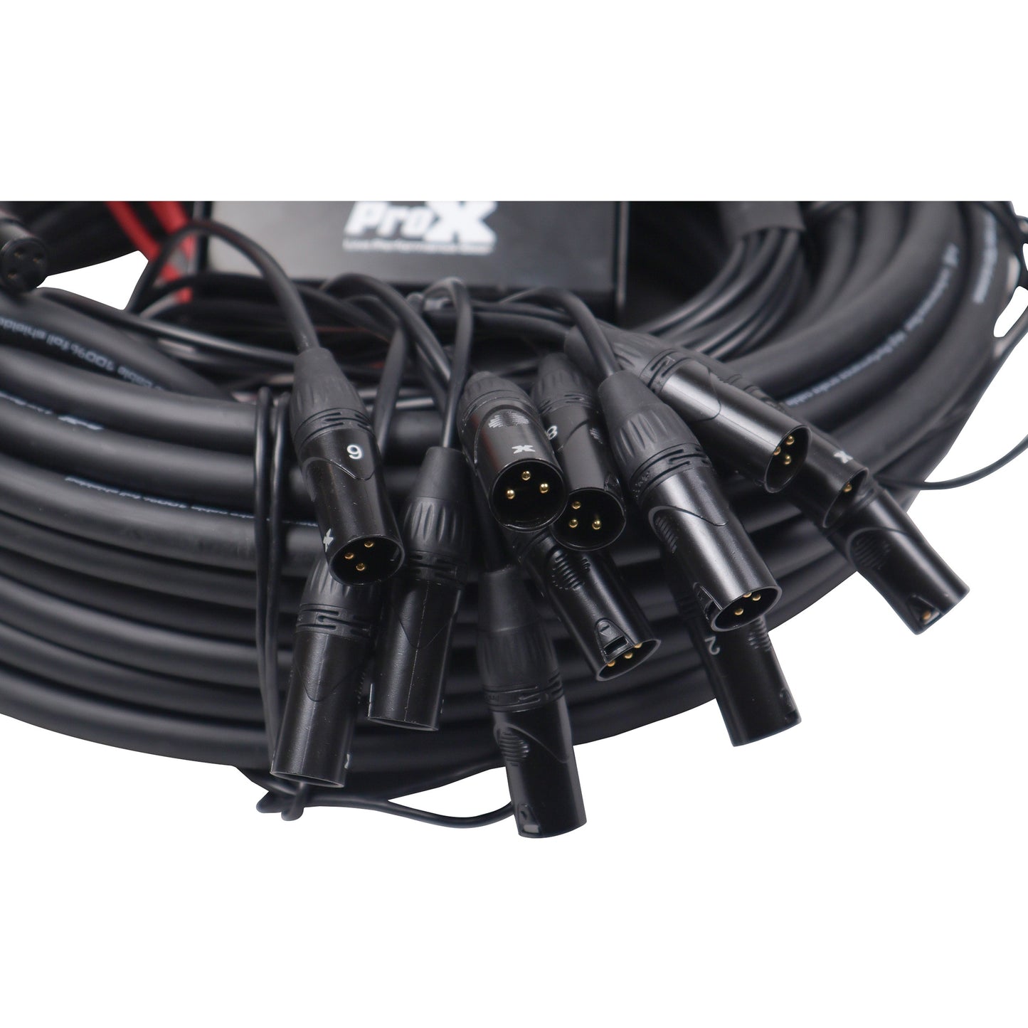 ProX XLR Stage Box Snakes 12x4 Tour-Grade OFC Audio Snake | 100 ft