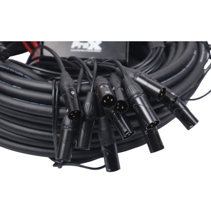 ProX XLR Stage Box Snakes 12x4 Tour-Grade OFC Audio Snake | 100 ft