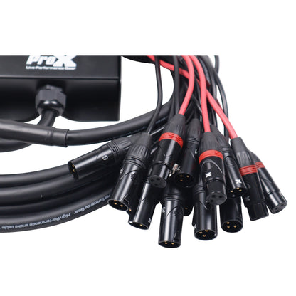 ProX XLR Stage Box Snakes 12x4 Tour-Grade OFC Audio Snake | 25 ft