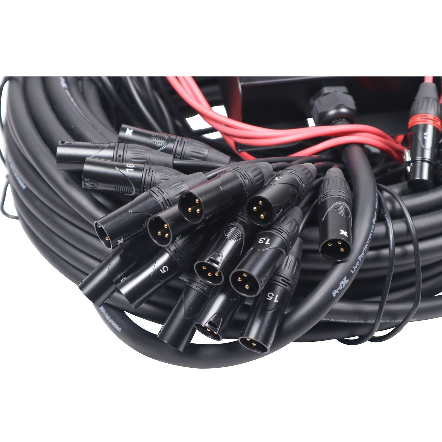 ProX XLR Stage Box Snakes 16x4 Tour-Grade 16-Channel Audio Snake | 100 ft
