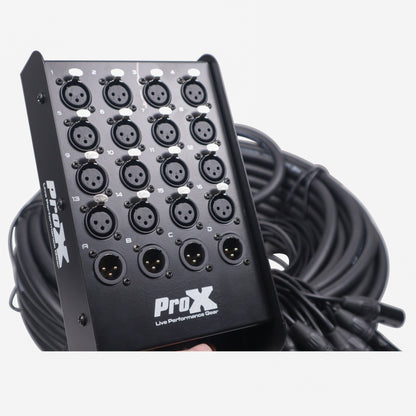 ProX XLR Stage Box Snakes 16x4 Tour-Grade 16-Channel Audio Snake | 100 ft