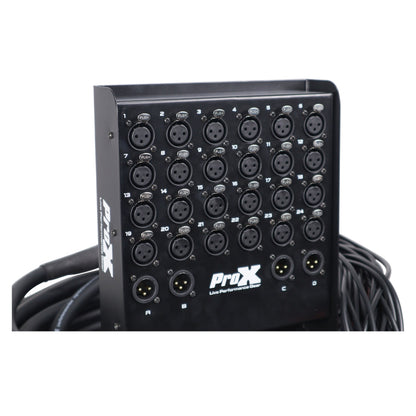 ProX XLR Stage Box Snakes 24x4 XLR Recording Extension Snake | 150 ft