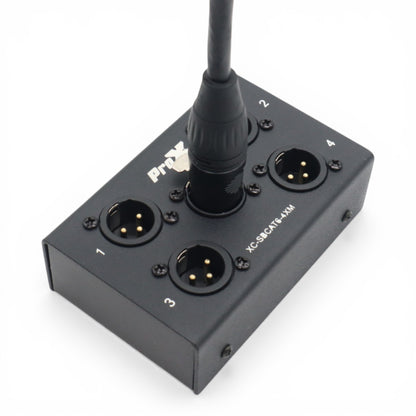 ProX CAT6 Audio/DMX Snake Boxes 4-Channel Portable Snake Box | Male