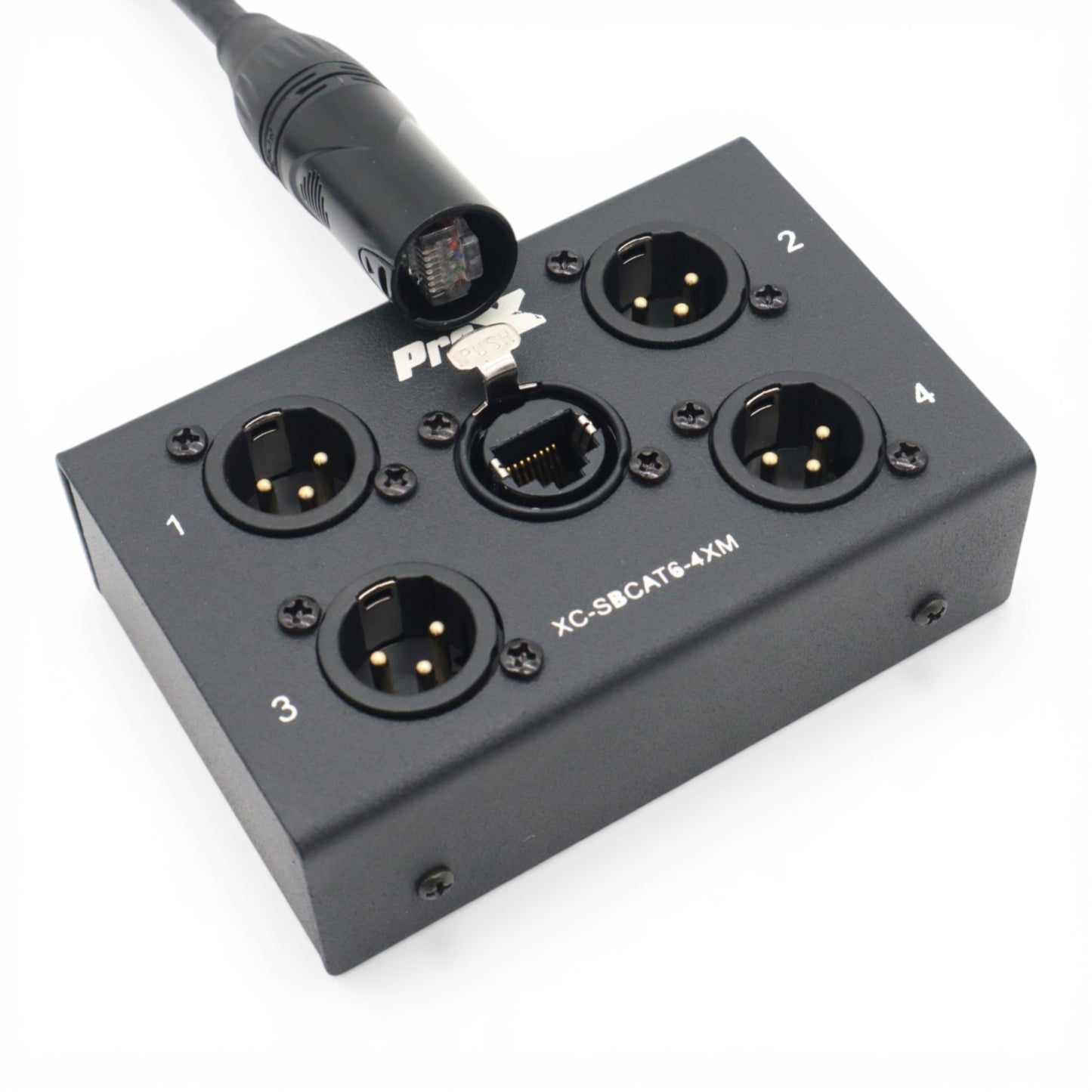 ProX CAT6 Audio/DMX Snake Boxes 4-Channel Portable Snake Box | Male