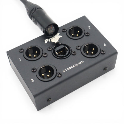 ProX CAT6 Audio/DMX Snake Boxes 4-Channel Portable Snake Box | Male