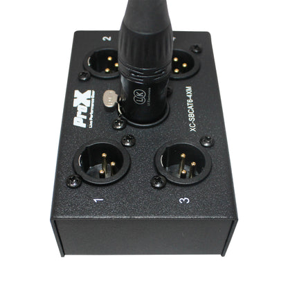 ProX CAT6 Audio/DMX Snake Boxes 4-Channel Portable Snake Box | Male